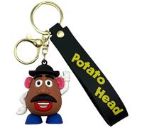 AUTOZOCO Llavero Mr Potato silicona, Goma de Mr-Potato, Llavero de Figura de Potato, 5.5 cm, Silicona, Color Marrón