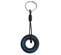 AUTOZOCO Llavero neumático Formula 1 metálico, Llavero F1, llavero automovilismo, neumático de goma, key chain rueda de carreras, Diseño goma de Fórmula 1, Azul