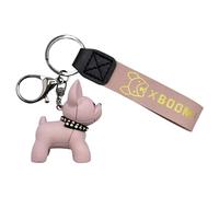 AUTOZOCO Llavero perro Bulldog francés rosa
