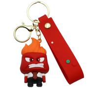 AUTOZOCO Llavero personaje ira silicona, dibujo animado furia, enfado, ira, 6 cm, Silicona