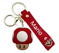 AUTOZOCO Llavero Seta de Mario silicona, Goma de Mushroom, Llavero de Figura de Seta, 4.5 cm de altura, Silicona