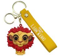 AUTOZOCO Llavero Simba, El Rey León, dibujos animados, Colgante de Simba Rey León, Porta llaves, Llavero compatible con Disney, Longitud 6cm, Silicona