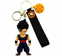 AUTOZOCO Llavero Son Gohan, bola de dragón, dibujos animados, Colgante, Porta llaves de Son Gohan, manga, Llavero 3D, Super Héroe, Silicona