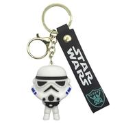 AUTOZOCO Llavero Stormtrooper, Guerra de las galaxias, dibujos animados, Colgante, Porta llaves Stormtrooper, Llavero compatible con Star Wars, Longitud 6cm, Silicona