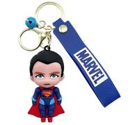 AUTOZOCO Llavero Superman silicona, Superhéroe, Goma de Super-Man, Llavero de Figura de Superman, 7 cm, Silicona, Compatible con Marvel