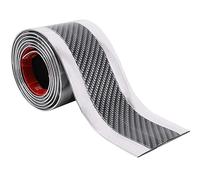 AUTOZOCO Protector Umbral de Puerta de Coche, Protector de Parachoques Coche, Flexible Autoadhesivo, Fibra de Carbono, 5 cm Ancho x 2.5 Metro Largo, Apto para Diferentes Zonas del Coche, Plateado