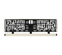 AUTOZOCO Soporte para matrícula Coche, Soporte matricula Universal, Porta matricula Coche, Porta matricula vehículo, Fija matriculas, diseño Cromado, No Incluye Tornillos, 1 Unidad