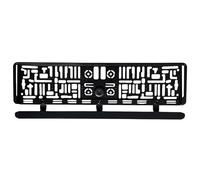AUTOZOCO Soporte para matrícula Coche Universal, Porta matriculas Remolque, Porta matricula vehículo, Soporte matricula camión, Fija matricula, Soporte matricula Furgoneta, 53x18 cm. Negro, PVC