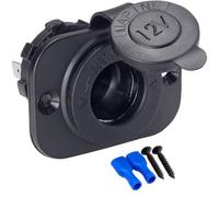 AUTOZOCO Toma de Corriente Empotrable Mechero 12V, Enchufe de encendedor, Toma de encendedor, Conector de mechero, Incluye tornillos y faston, Apto para coche, motocicleta marina, camión, ATV, RV