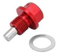 AUTOZOCO Tornillo Magnetico Para Carter M14 X 1.5 - tornillo de cárter imantado - Tornillo Carter M14x1.5 - perno de cárter de aceite anti-virutas, tornillo imantado carter - recambio- repuesto (Rojo)