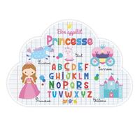 Autres Otres Leer et Dire - Mantel con Nombre en Forma de Nube, Princesa, en la Parte Delantera y Trasera - Bon apetit - Dibujos Animales, 29 x 41 cm