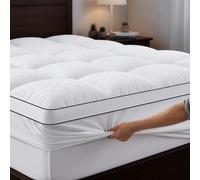 Autsel 3D Topper 160x200cm Topper Viscoelastico de Microfibra 1000GSM Sobrecolchon Cubre Colchón Protector de Colchón Suave y cómodo