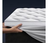 Autsel 3D Topper 160x200cm Topper Viscoelastico in Granuli di Schiuma 500GSM Sobrecolchon Cubre Colchón Protector de Colchón Suave y cómodo