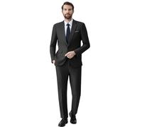Autsel Trajes para Hombre de 2 Piezas Slim Fit Vestido de Novia Traje de un Botón Suits de Negocios Chaquetas Pantalones Negro 3XL