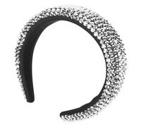 AUTSUPPL 1 Pc Diadema De Esponja Con De Imitación Diamante De Imitación Moda Diademas De Flores Para Niñas Cordón Sombreros De Mujer Aro De Pelo Retro Seda De La Leche Silver