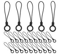 AUTSUPPL 100 Piezas Correa para Llavero Cordón, Cordón Colgante para Móvil, Anilla Desmontable, Ajustable, Ligero, Metal y Cuerda, Negro, para Móvil y Disco, Deportes y Viaje