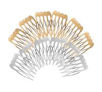 AUTSUPPL 12 piezas Peinetas Laterales para Cabello Accesorios de Peluquería para Mujeres Peines de Cinco Dientes Plata y Ligeros y Firmes para Bodas y Fiestas