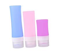 AUTSUPPL 1juego Botellas Para Viaje Rellenables Prácticas y Resistentes Al Calor Incluye Rosa Azul y Bolsa Para Cosméticos y Lociones