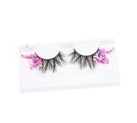 AUTSUPPL 2 Pares Pestañas postizas light ayuno charm fashion glow party encanto d fluorescencia pestañas negras reutilizables pestañas pestañas luminosas con brillo ojo fibra Rosy
