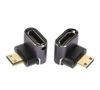 AUTSUPPL 2 Piezas Conector de Vídeo Adaptador de 90 Grados, Metal | Conexión Estable y Fácil, Diseño Angular 90°, Color Negro, para Proyector y Receptor de Tv