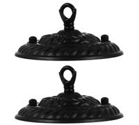 AUTSUPPL 2 Piezas Dosel de Techo Retro Gancho, y Acero Negro | Cubre Agujeros del Techo, Oculta Cableado, para Luces Colgantes y Cajas de Conexión en Comedor o Salón