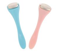 AUTSUPPL 2 piezas Rodillo Masajeador Facial Aplicador Crema Ojos Portátil Masaje Manual para Aliviar Fatiga Herramienta Versátil para Cuidado Ocular Colores Rosa y Azul