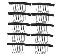 AUTSUPPL 24 Piezas Peines para Peluca con Dientes Unidades Negras Clips Seguros para Fijar Extensiones y Gorros de Accesorios para Peinados Mujer