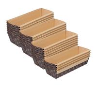 AUTSUPPL 25 piezas Molde para Hornear Pan de Papel Corrugado Molde Antiadherente para Bizcochos y Tostadas Bandejas Desechables para Panadería y Pastelería Profesional