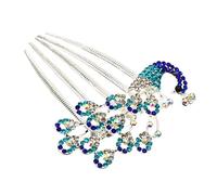 AUTSUPPL 2piezas Peine De Cabello Azul Adornos De Cristales Brillantes Accesorio Elegante Para Bodas y Fiestas Para Novias y Ocasiones Especiales