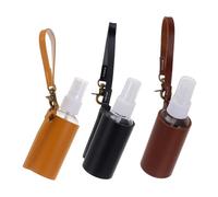 AUTSUPPL 3 piezas Botellas de Perfume con Funda de PU y Llavero con Soporte para Colgar Bolso Mochila o Llaves Diseño Compacto para Viajes y Productos Líquidos como Champú y Loción