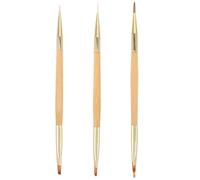AUTSUPPL 3 Piezas pluma del arte de las uñas herramienta x cepillo para uñas bolígrafo para diseño de Herramienta de formación de pincel para diseño de Khaki