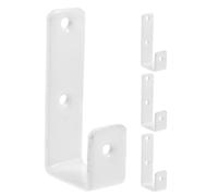 AUTSUPPL 4 Ganchos de Hierro en Forma de J para Escalera de Litera Recubrimiento Blanco, Resistentes y Ahorradores de Espacio, Ideales para Dormitorios y Garajes