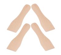 AUTSUPPL 4 Piezas Utensilios de Cocina de Madera Khaki, Espátulas Pequeñas para Pizza y Barbacoa, Raspadores Resistentes para Uso en Pastelería