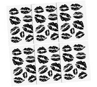 AUTSUPPL 6 hojas Pegatinas de Tatuajes Temporales Labios Resistentes al Agua con Diseños Únicos de Impresión de Labios para Decoración Facial de Mujeres Seguras y Duraderas para Varias