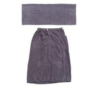 AUTSUPPL Bata de Baño para Hombre de Microfibra de Color Claro, Falda Absorbente y Ligera, Toalla Portátil con Bolsillo, Adecuada para Playa, Sauna y Uso en Hogar, Talla Ajustable y Secado