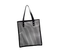 AUTSUPPL Bolsa De Compras Reutilizable De Malla para Alimentos y Playa Tote Expandible Asa Larga Resistente y Lavable Negro