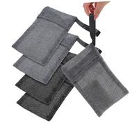 AUTSUPPL Bolsa Para Jabón Barra Exfoliante 4 Unidades Tamaño Mediano Nylon Suave Gris y Negro Ahorrador Para Baño Cuerda Colgante Para Uso Corporal