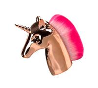 AUTSUPPL Brocha De Maquillaje Unicornio Con Mango Dorado y Cerdas Para Polvo y Rubor Kit De Cosméticos Para Mujeres y Niñas Diseño Creativo y Divertido