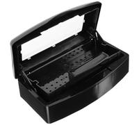 AUTSUPPL Caja de esterilización para manicura con bandeja organizadora y tapa protectora para herramientas de de uñas, plástico negro, fácil de limpiar, uso doméstico y DIY nail art,