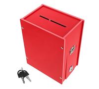 AUTSUPPL Caja de Sugerencias Urna de Votación Multifuncional de Pvc Opaco Roja 15x11x20 Cm con Cerradura Segura para Recaudación de Fondos, Buzón de Quejas y Almacenamiento Oficina