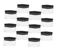 AUTSUPPL Cajas de Exhibición Transparentes para Muestras Minerales 12piezas Estuche de Almacenamiento Cuadrado Vitrina Resistente Soporte de Plástico para Exposición