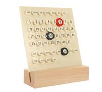 AUTSUPPL Calendario de Escritorio Perpetuo Manual de Anillo Redondo, Reutilizable y Práctico, Hecho de Abs y Madera, Adecuado para Oficina y Decoración Elegante