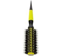 AUTSUPPL Cepillo de Rodillo para Rizar Cabello Mango Antideslizante Amarillo Tamaño Medio 16 Hileras Cerdas de Jabalí y Nylon Tubo de Aluminio Resistente al Calor Adecuado para Peinar