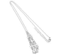 AUTSUPPL Collar Porta Piedras de Cristal Soporte Metálico Hueco, Accesorio DIY Ligero y Resistente para Colgante de Cristal en Días Obsequios