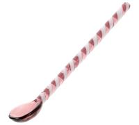 AUTSUPPL Cuchara de Café de Vidrio Multicolor Mango Largo en Espiral, Agitador de Café para Mezclar Leche y Azúcar, Cuchara Sopera Resistente al Calor para Desayuno y Postres, 1 Unidad