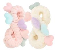 AUTSUPPL Diadema Elástica de Corazón 2 Piezas para Mujer y Niña, Banda para Cabello de Spa en Color Beige y Rosa Champán, Diadema Maquillaje y Lavado Facial Cómoda y Ajustable