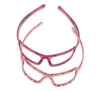 AUTSUPPL Diademas para Mujer Diseño de Gafas 2 Unidades Tamaño Diademas para Lavarse la Cara para Fiestas y Spa Colores Rojo Claro y Rojo Vino