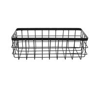 AUTSUPPL Estante De Almacenamiento Rectangular Metálico Grande De Hierro Negro, Cesta De Pared para Baño y Cocina, Organizador Metálico Resistente, Montaje Pared para Ducha y Condimentos
