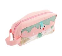 AUTSUPPL Estuche de Lápices para Diseño de Fresa Rosa Bolsa Organizadora Portátil con Cremallera Almacenamiento Compacto para Lápices y Útiles Escolares