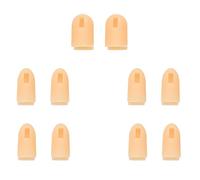 AUTSUPPL Fundas de Dedos para Manicura de Silicona Color Carne, 10 Piezas de Puntas Artificiales para Práctica de Uñas, Accesorio Reutilizable y Protector para Arte de Uñas en Casa